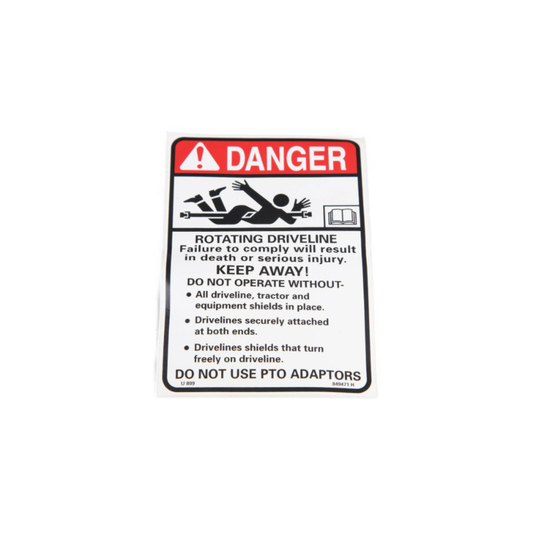 #849471 Danger Decal - Rotating Driveline
